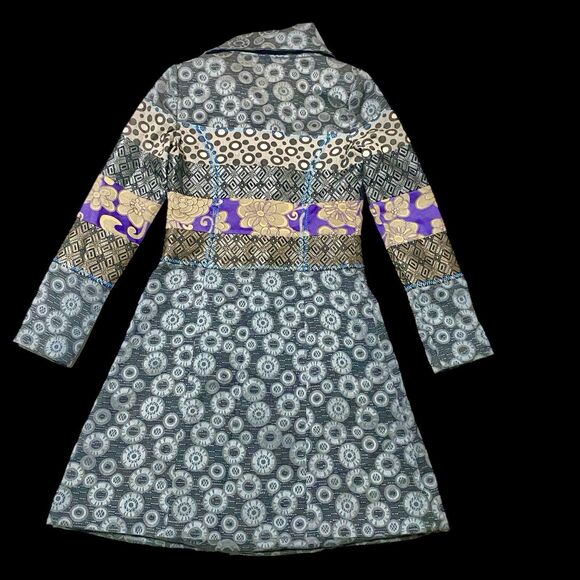 Tapestry Jacquard Patchwork Jacket Coat Boho French S Vtg Unique Y2K  60’s  Art - Picture 3 of 13